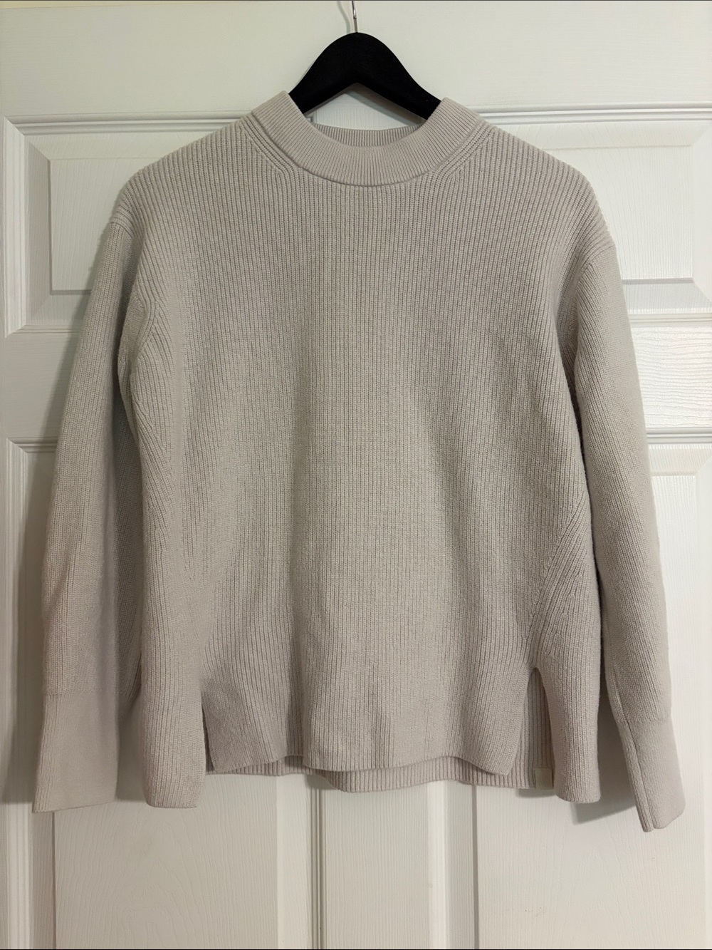 Lululemon Merino Wool-Blend Ribbed Crewneck Sweater White Opal LW3GKAS - Size 4